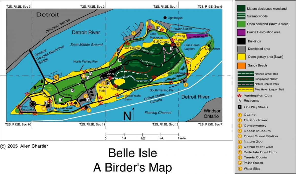 karta Belle Isle Detroit