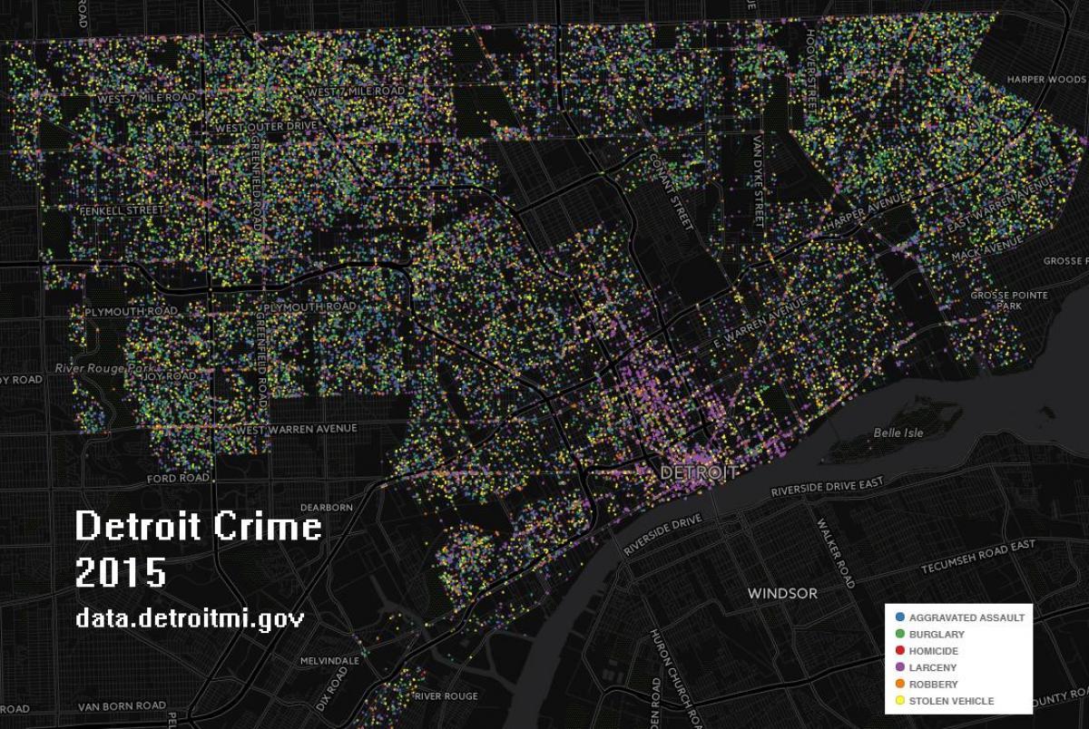 Detroit brottslighet karta