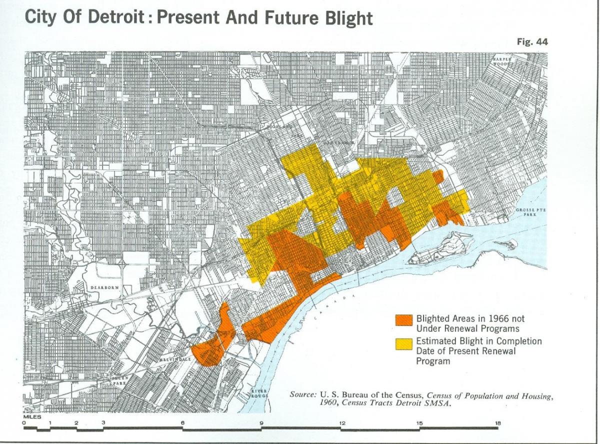 karta över Detroit förpesta