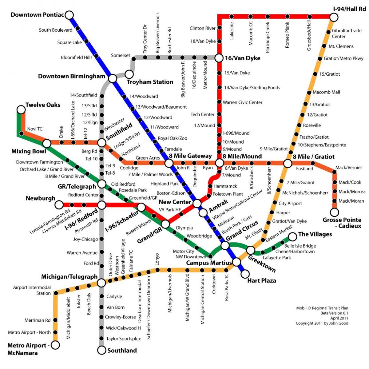 Detroit transit karta