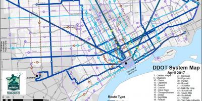 Karta över Detroit Buss