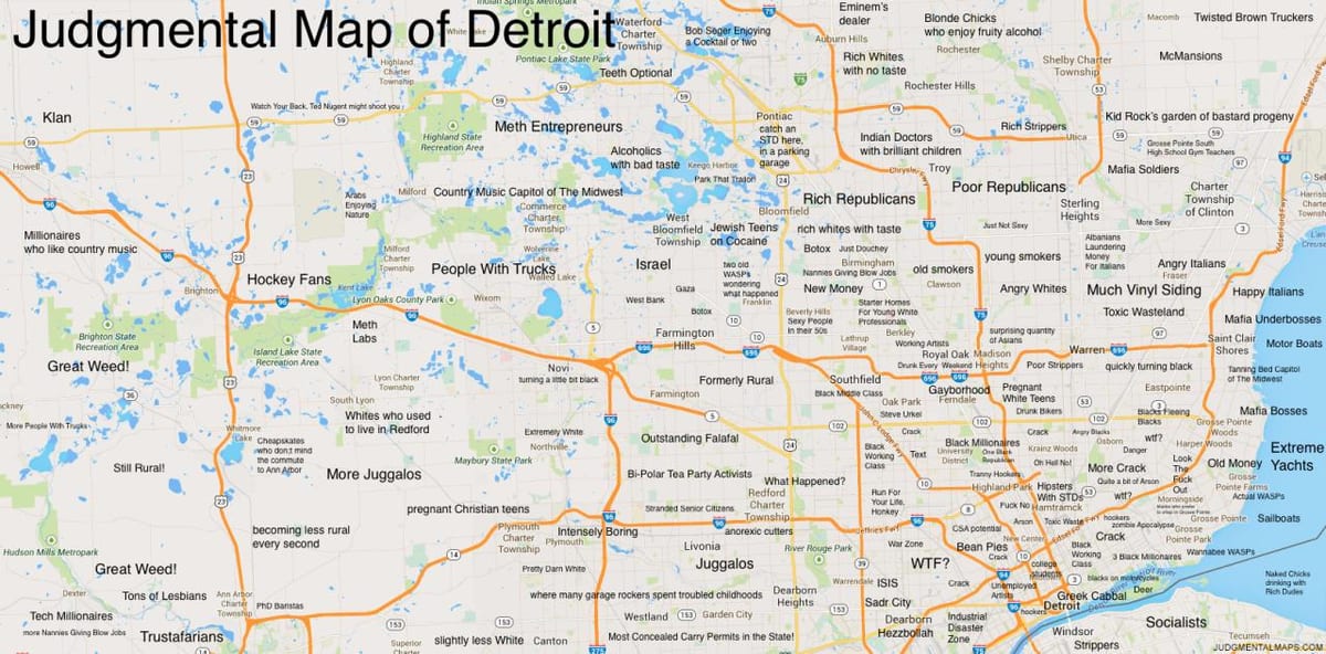 dömande karta Detroit
