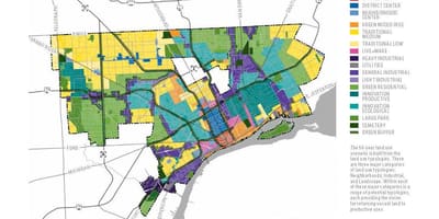 Karta över Detroit övergivna byggnader karta