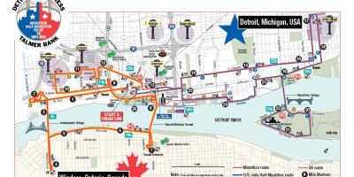 Karta över Detroit marathon