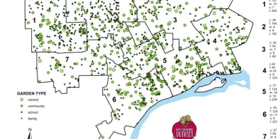 Karta över Detroit trädgård