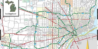 Detroit Michigan på karta